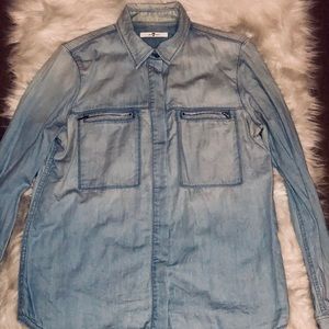 7 for all mankind denim boyfriend shirt